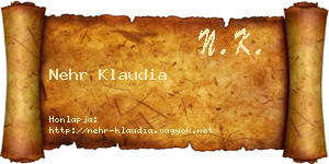 Nehr Klaudia névjegykártya
